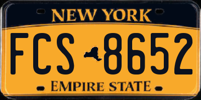 NY license plate FCS8652