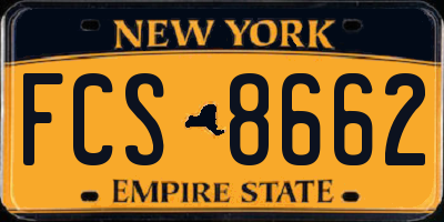 NY license plate FCS8662