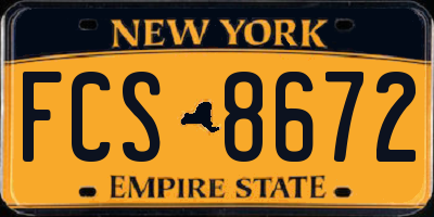 NY license plate FCS8672