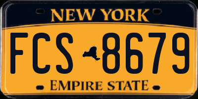 NY license plate FCS8679