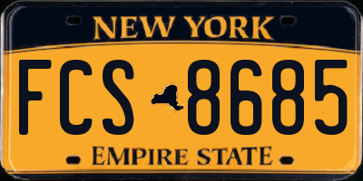 NY license plate FCS8685