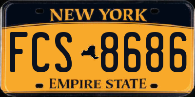 NY license plate FCS8686