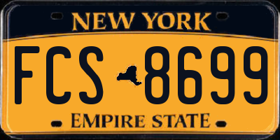 NY license plate FCS8699