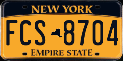 NY license plate FCS8704