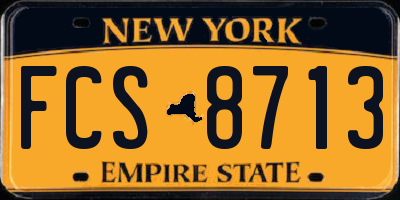 NY license plate FCS8713
