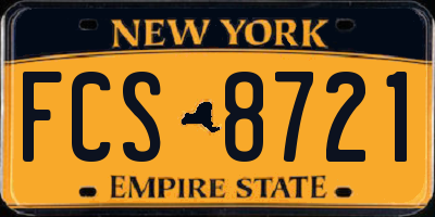 NY license plate FCS8721