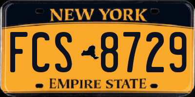 NY license plate FCS8729