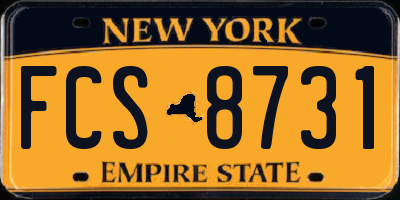 NY license plate FCS8731