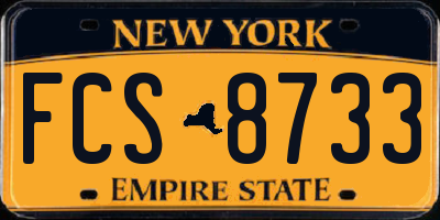NY license plate FCS8733