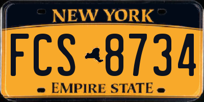 NY license plate FCS8734