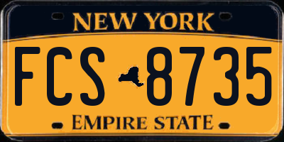 NY license plate FCS8735