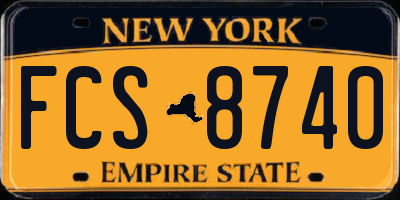NY license plate FCS8740