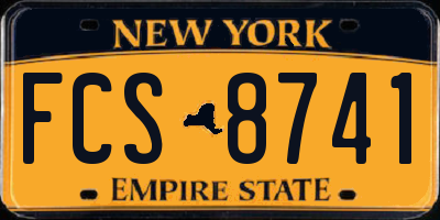 NY license plate FCS8741