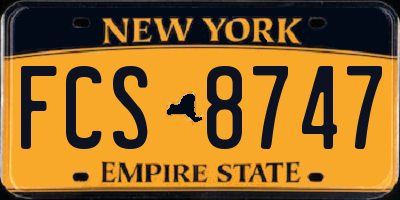 NY license plate FCS8747