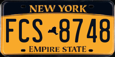 NY license plate FCS8748