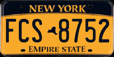 NY license plate FCS8752