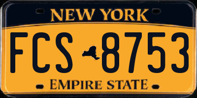 NY license plate FCS8753