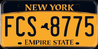 NY license plate FCS8775