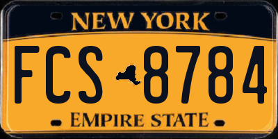 NY license plate FCS8784