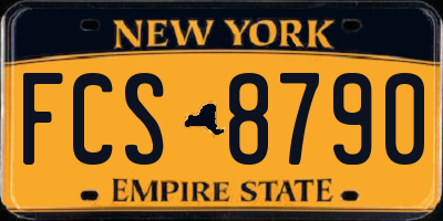NY license plate FCS8790