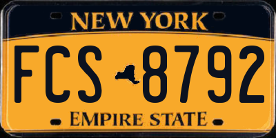 NY license plate FCS8792