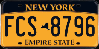 NY license plate FCS8796