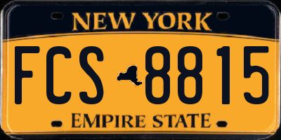 NY license plate FCS8815