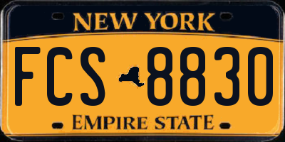 NY license plate FCS8830