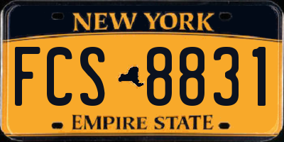 NY license plate FCS8831
