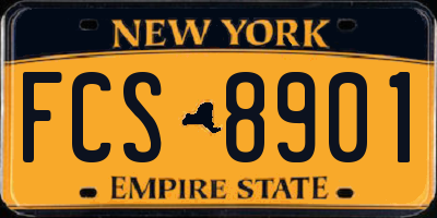 NY license plate FCS8901