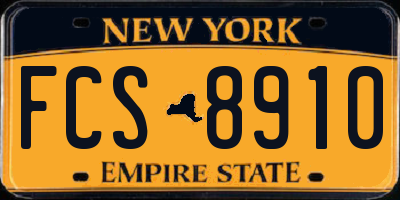 NY license plate FCS8910