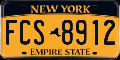 NY license plate FCS8912