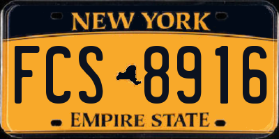 NY license plate FCS8916