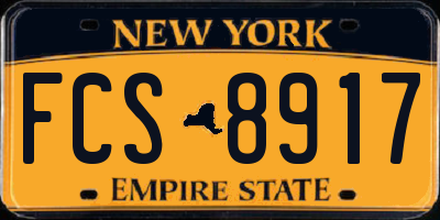 NY license plate FCS8917