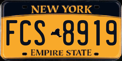 NY license plate FCS8919