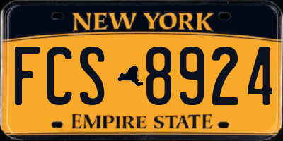 NY license plate FCS8924