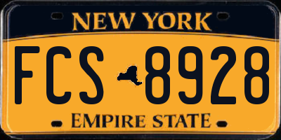 NY license plate FCS8928
