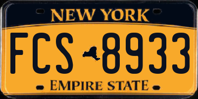 NY license plate FCS8933