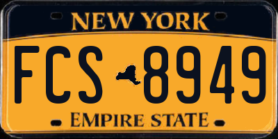 NY license plate FCS8949