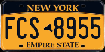 NY license plate FCS8955