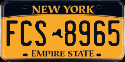 NY license plate FCS8965