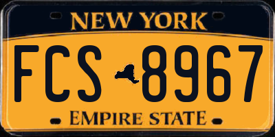 NY license plate FCS8967