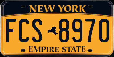 NY license plate FCS8970