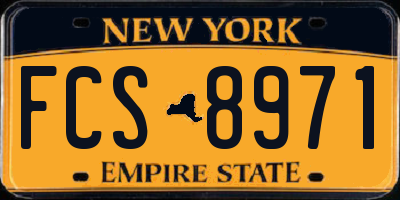 NY license plate FCS8971