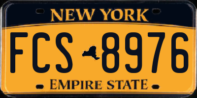 NY license plate FCS8976