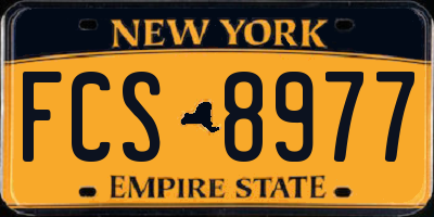 NY license plate FCS8977