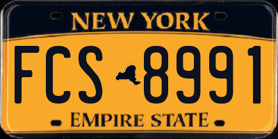 NY license plate FCS8991