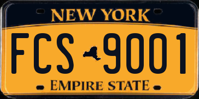 NY license plate FCS9001