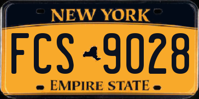 NY license plate FCS9028