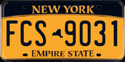 NY license plate FCS9031